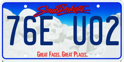 SD license plate 76EU02