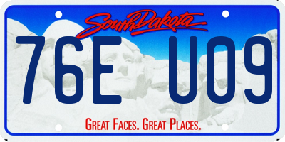 SD license plate 76EU09