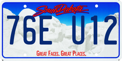 SD license plate 76EU12