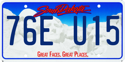SD license plate 76EU15