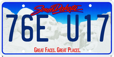 SD license plate 76EU17
