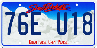 SD license plate 76EU18
