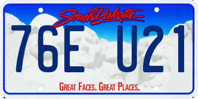 SD license plate 76EU21