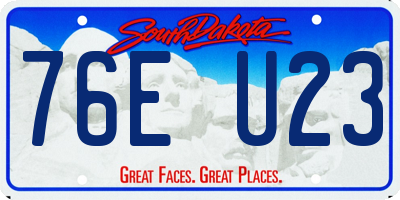 SD license plate 76EU23