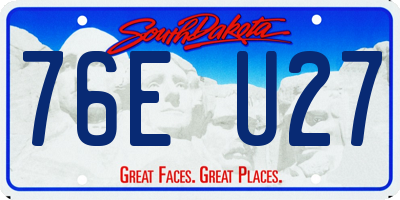 SD license plate 76EU27