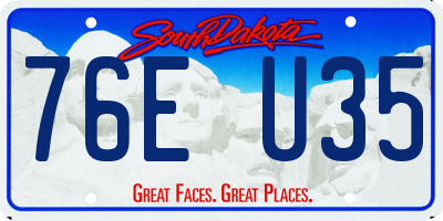 SD license plate 76EU35