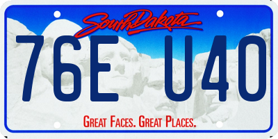 SD license plate 76EU40