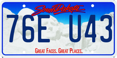 SD license plate 76EU43