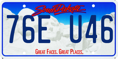 SD license plate 76EU46