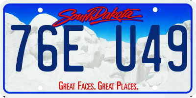 SD license plate 76EU49