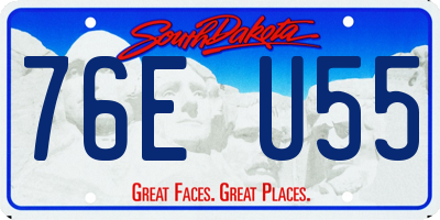 SD license plate 76EU55