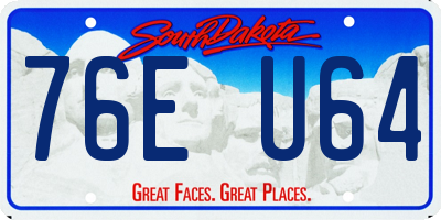 SD license plate 76EU64