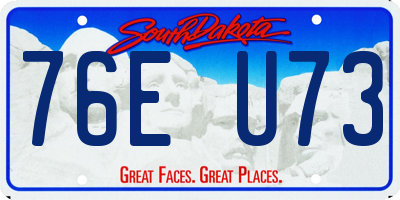 SD license plate 76EU73