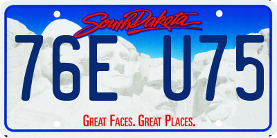 SD license plate 76EU75