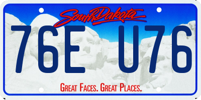 SD license plate 76EU76