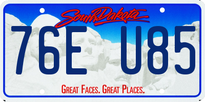 SD license plate 76EU85