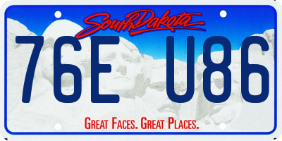 SD license plate 76EU86