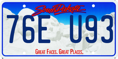 SD license plate 76EU93
