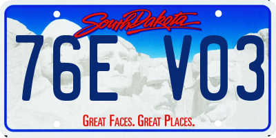 SD license plate 76EV03