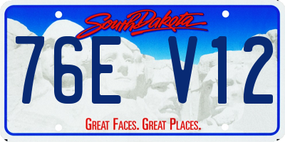 SD license plate 76EV12