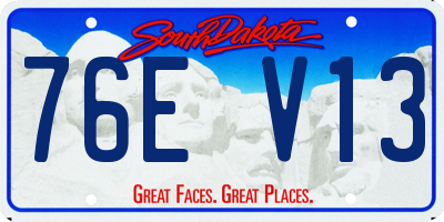 SD license plate 76EV13