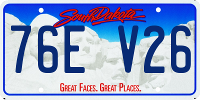 SD license plate 76EV26