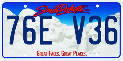 SD license plate 76EV36