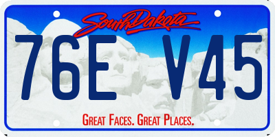 SD license plate 76EV45
