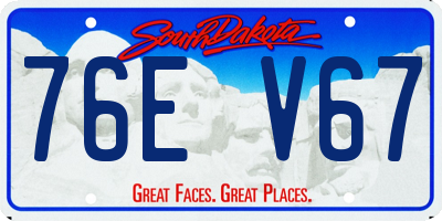 SD license plate 76EV67