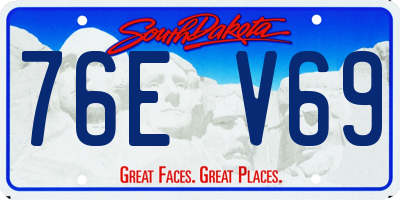 SD license plate 76EV69