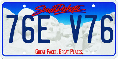 SD license plate 76EV76