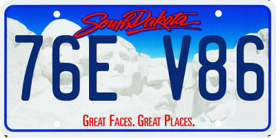 SD license plate 76EV86