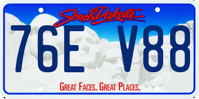 SD license plate 76EV88