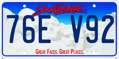 SD license plate 76EV92