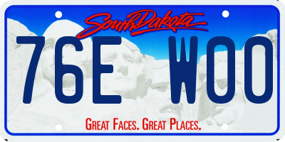 SD license plate 76EW00