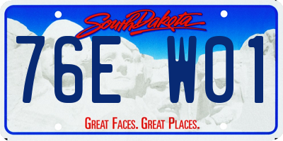 SD license plate 76EW01
