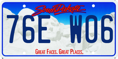 SD license plate 76EW06
