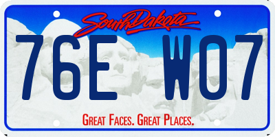 SD license plate 76EW07