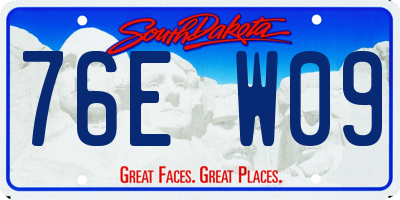 SD license plate 76EW09