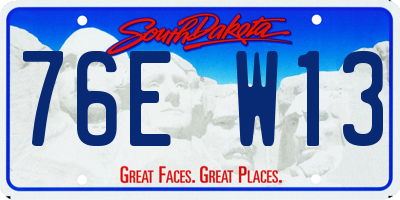 SD license plate 76EW13