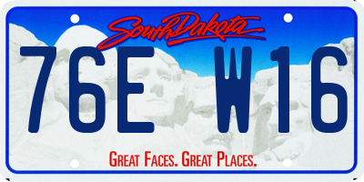SD license plate 76EW16