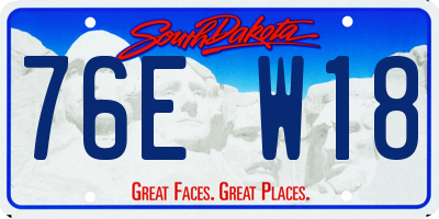 SD license plate 76EW18