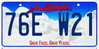 SD license plate 76EW21
