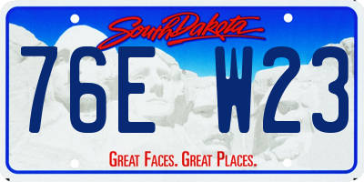 SD license plate 76EW23