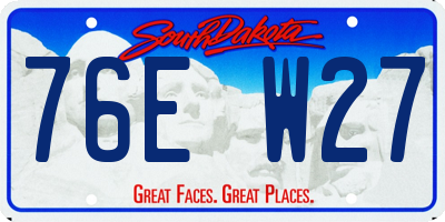 SD license plate 76EW27