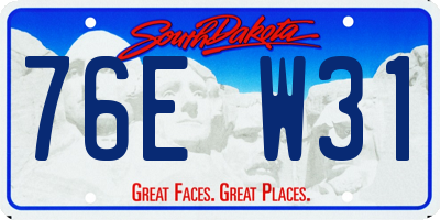 SD license plate 76EW31
