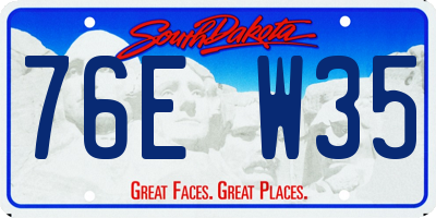 SD license plate 76EW35