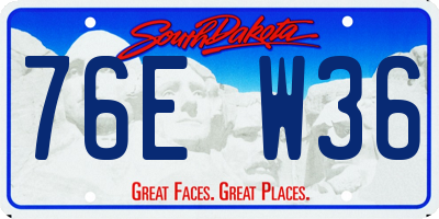 SD license plate 76EW36