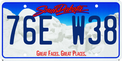 SD license plate 76EW38