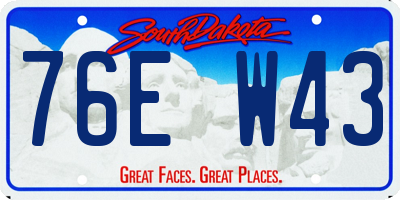SD license plate 76EW43